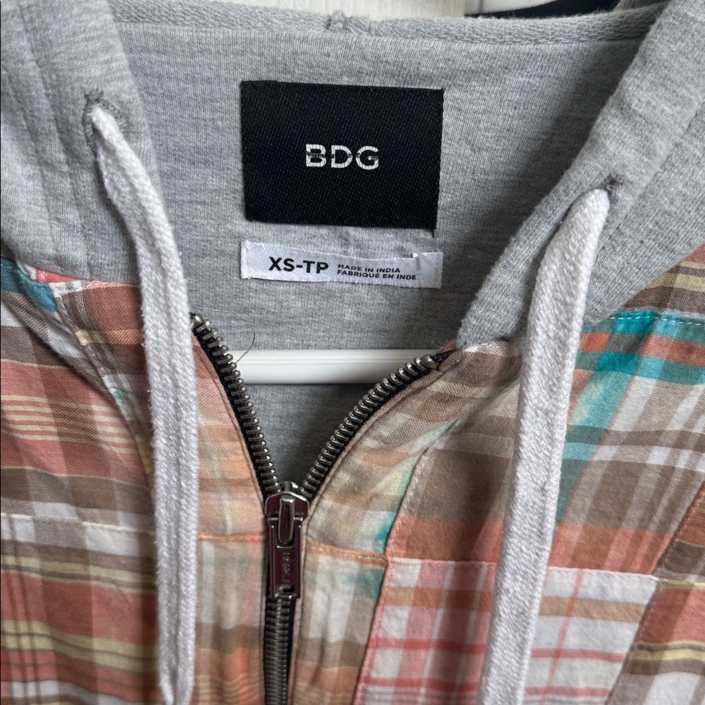 Bdg Casio Multicolored Plaid Patchwork Layered Ut… - image 7